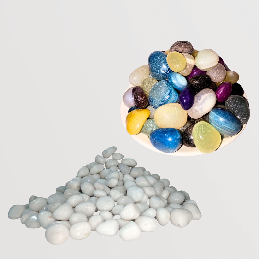 Decorative pebble pack for pots