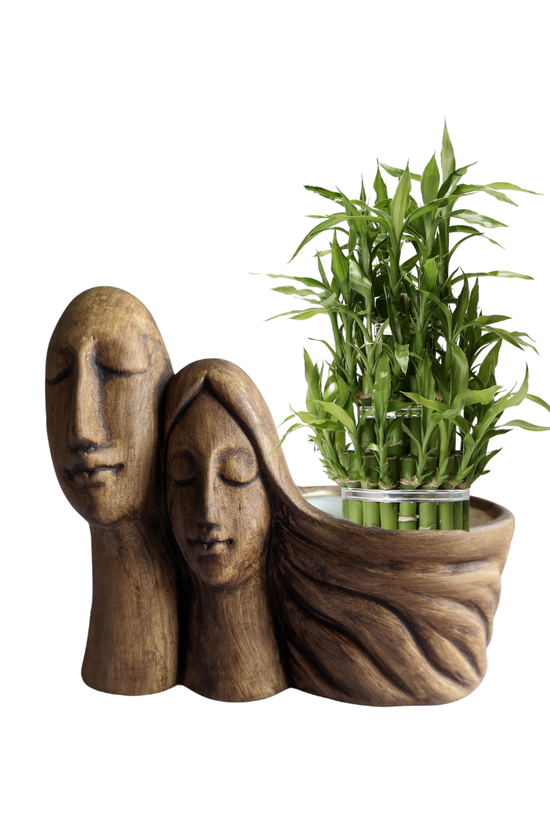 Brown couple planter for decorative plants