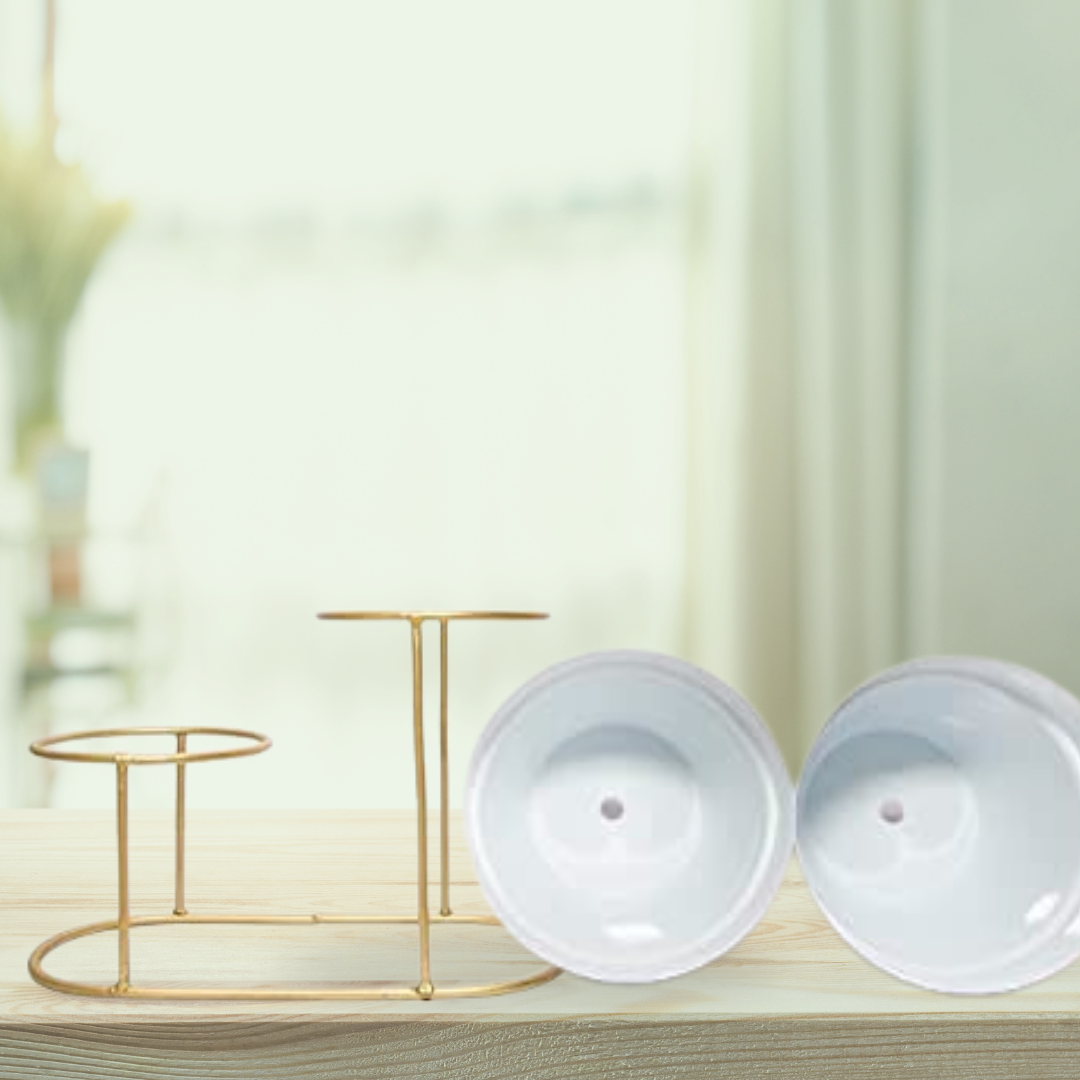 Dual pot tabletop planter - Pristine Glow
