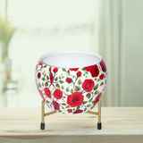 Rose Printed Indoor Plant Pots with Stand