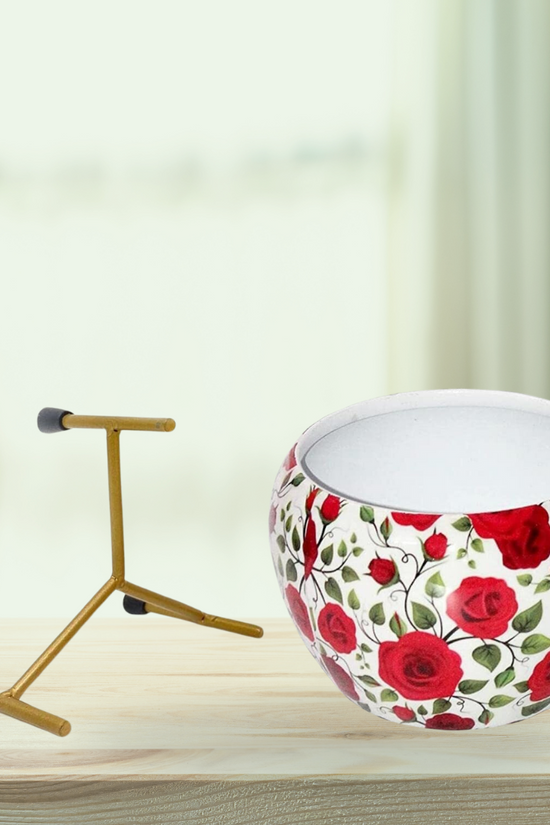 Rose print indoor plant pots