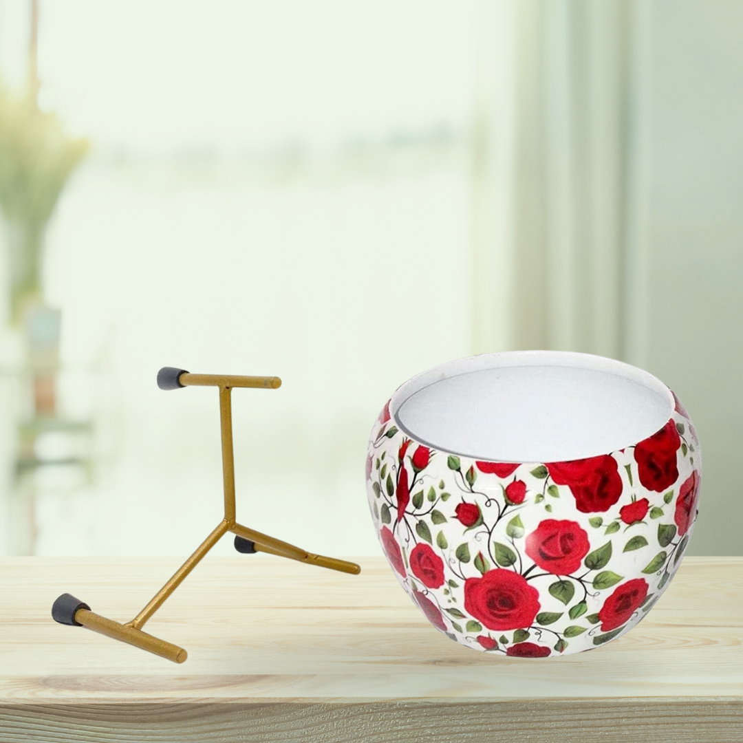 Rose print indoor plant pots