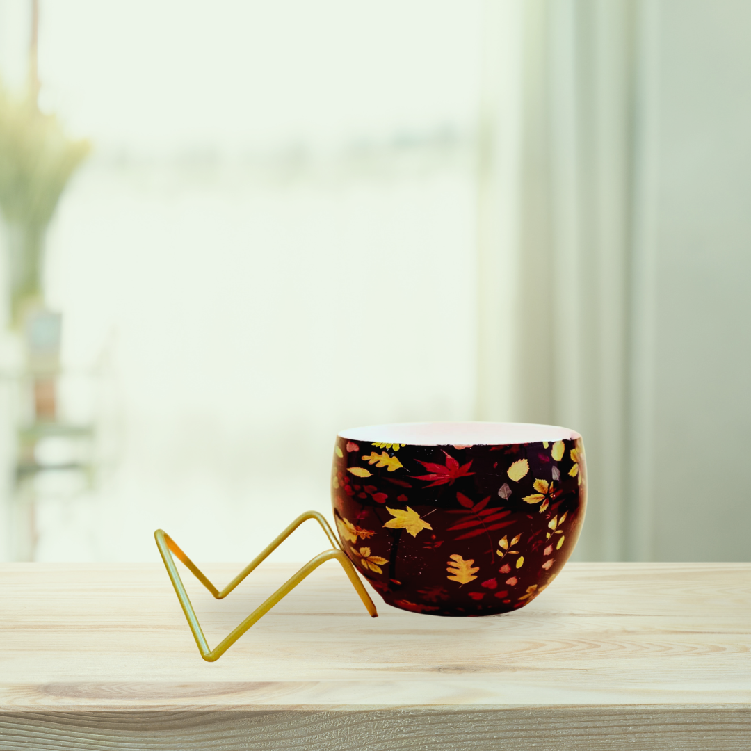 Leaf cut design metal pot stand