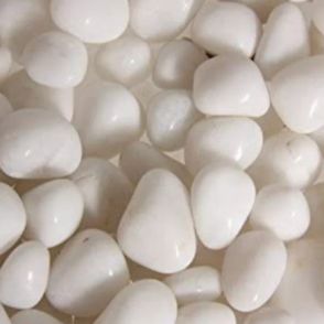 Unpolished white pebbles | For Garden Beds - Gardengram