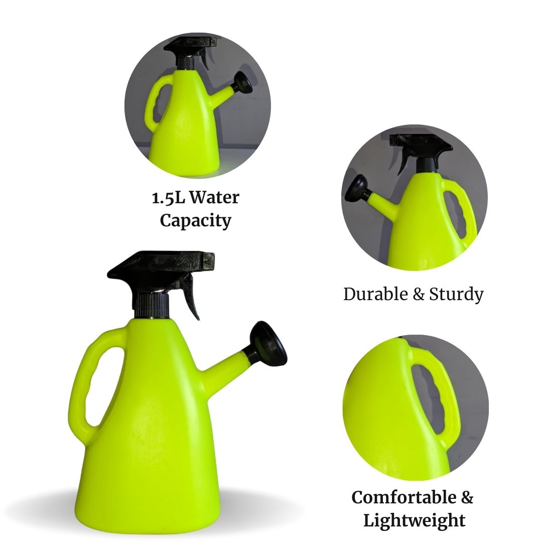 1.5 liter green gardening watering can