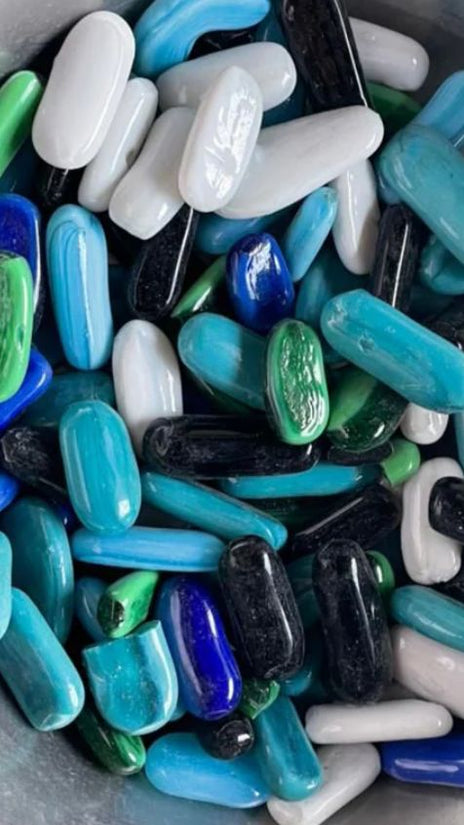 Elongated garden stones for decor
