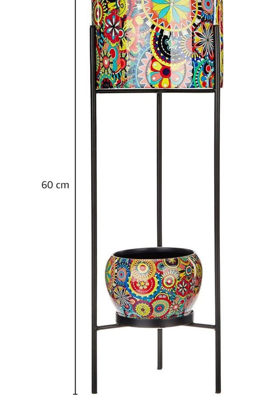 Double decker metal plant stand
