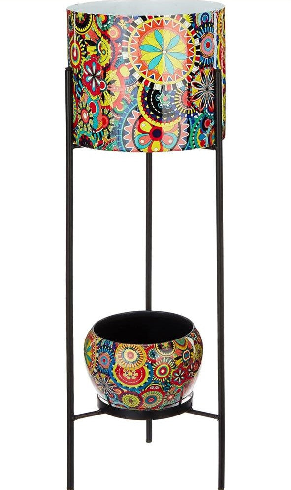 Double decker metal plant stand
