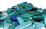 Elongated Pebbles| Aqua Pebbles for Home Garden | Blue White and Green Pebbles