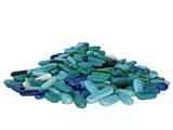 Elongated blue pebbles by Gardengram, can be used to decorate garden, pots and planters as well as lawns. 
