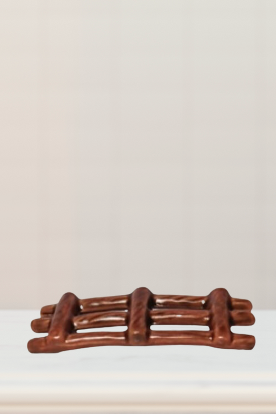 Miniature garden fence in brown
