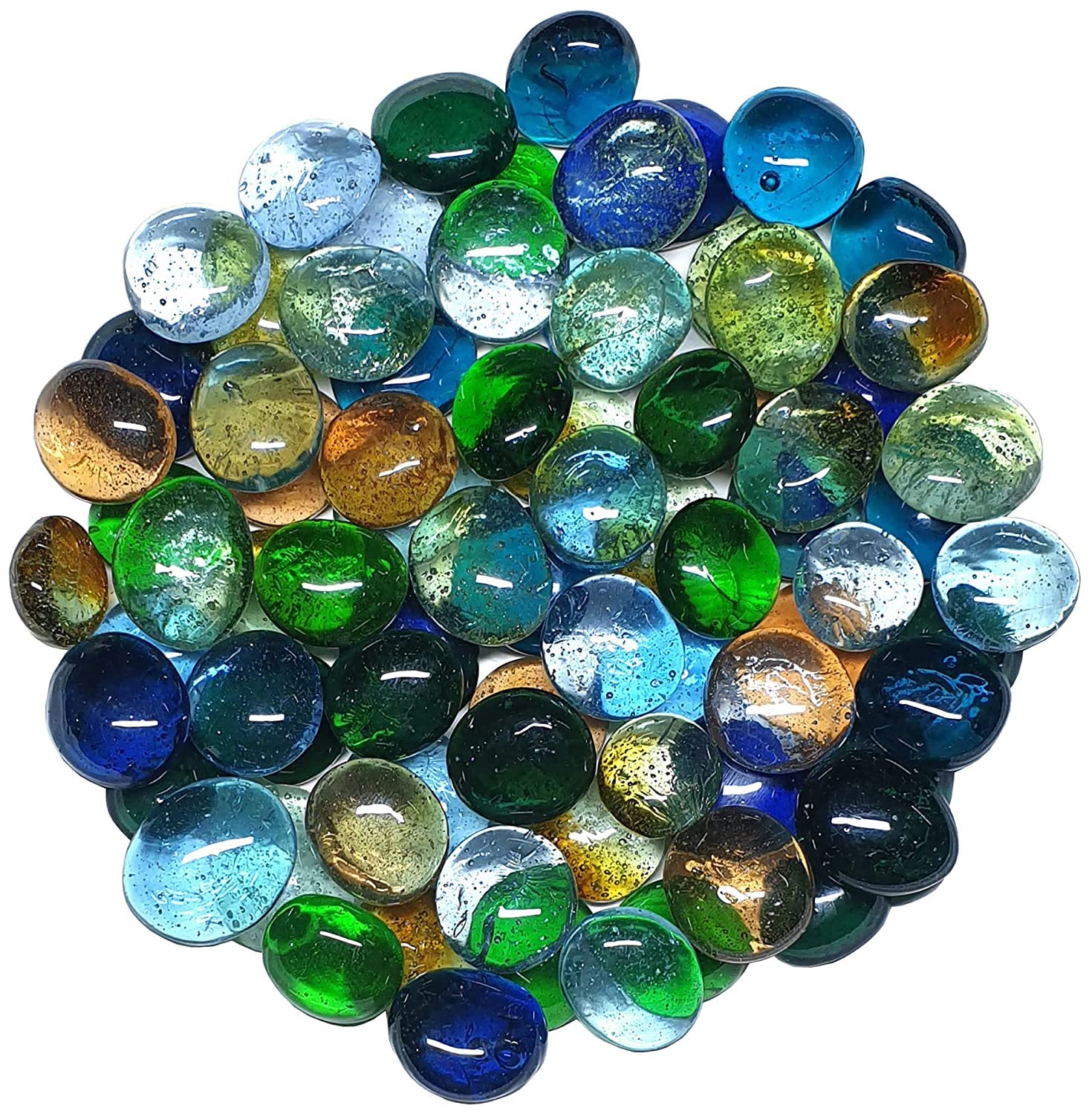 Mixed glass pebbles for home garden
