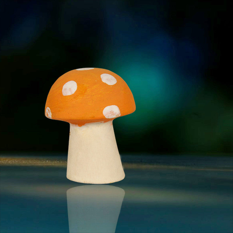 Deep saffron mini mushroom decor
