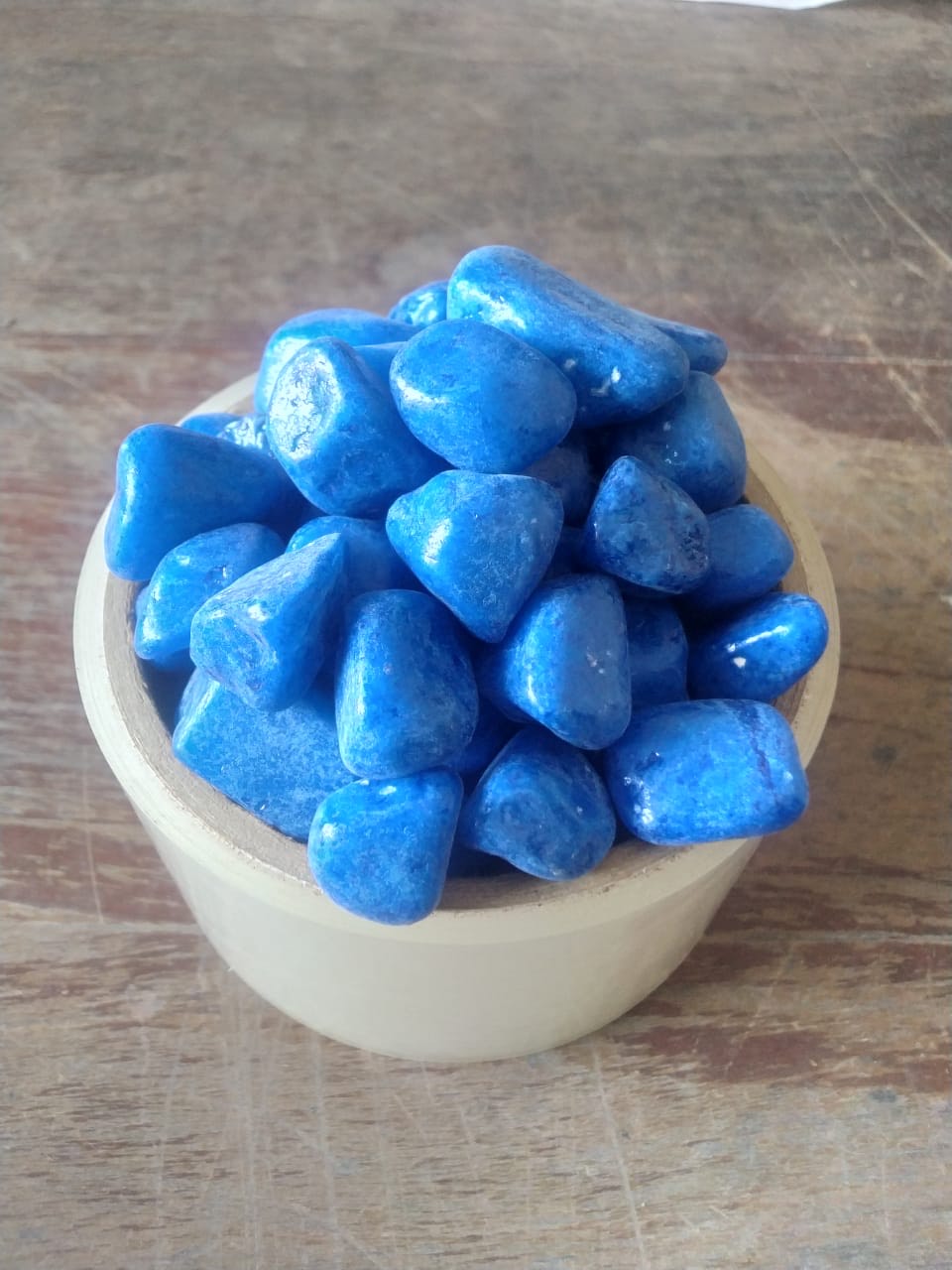 Dark blue polished decorative pebbles
