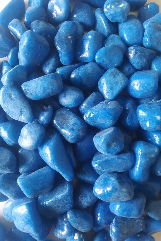 Dark blue polished decorative pebbles
