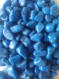 Dark Blue polished pebbles by Gardengram