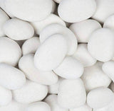 Unpolished white pebbles
