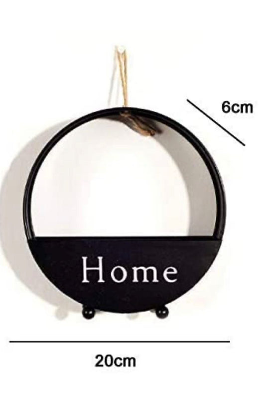 Wall-mounted circular black planter
