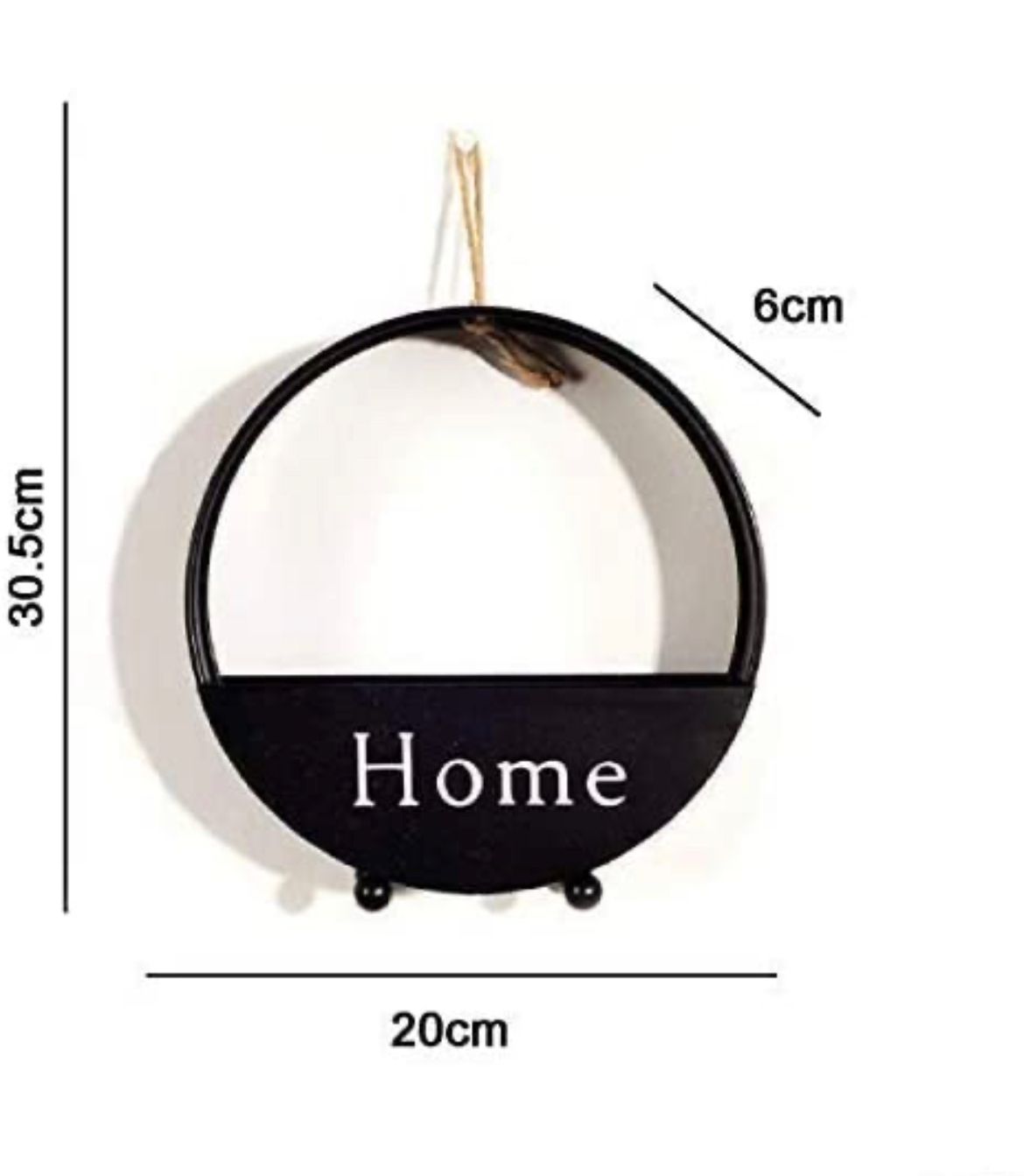 Wall-mounted circular black planter

