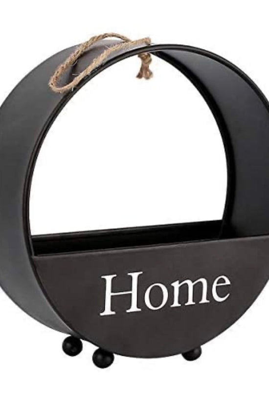 Wall-mounted circular black planter
