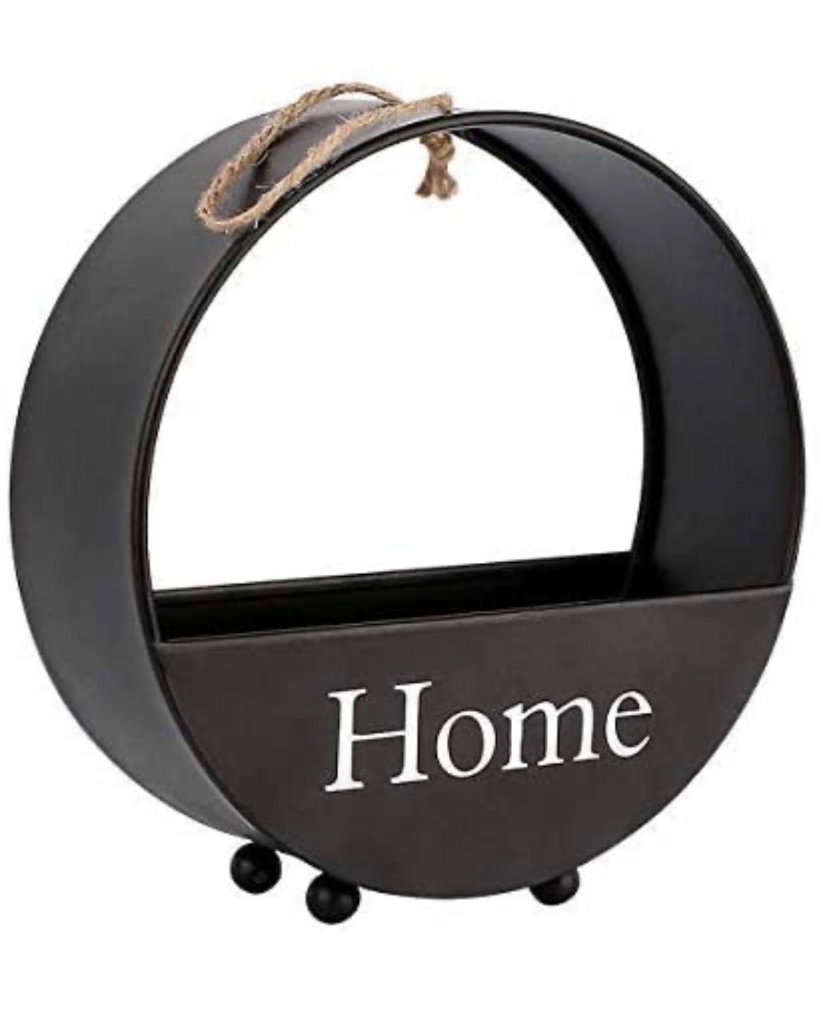 Wall-mounted circular black planter
