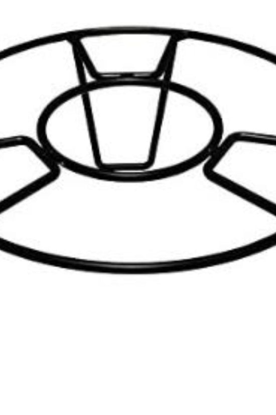 Round single pot stand - black
