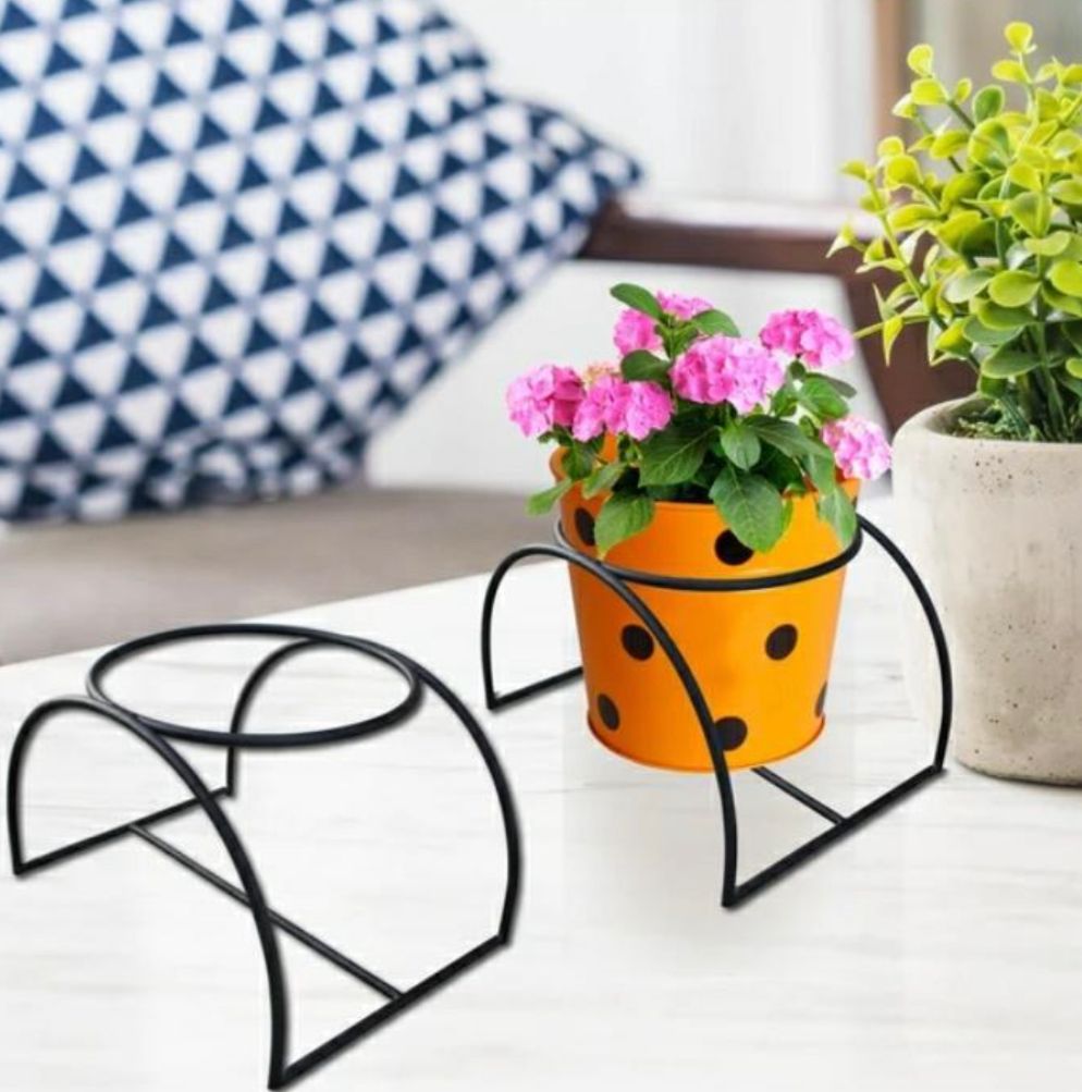 Single pot stand for plants | Metallic pot holder stand