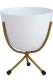 White pot with stand | Indoor plant pot with stand | Egg shaped pot with stan