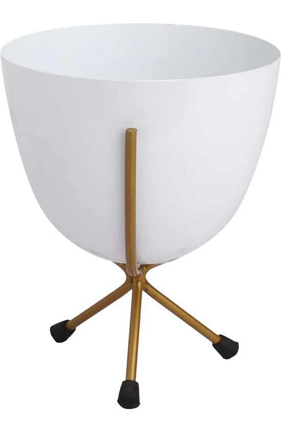 White egg pot for indoor decor
