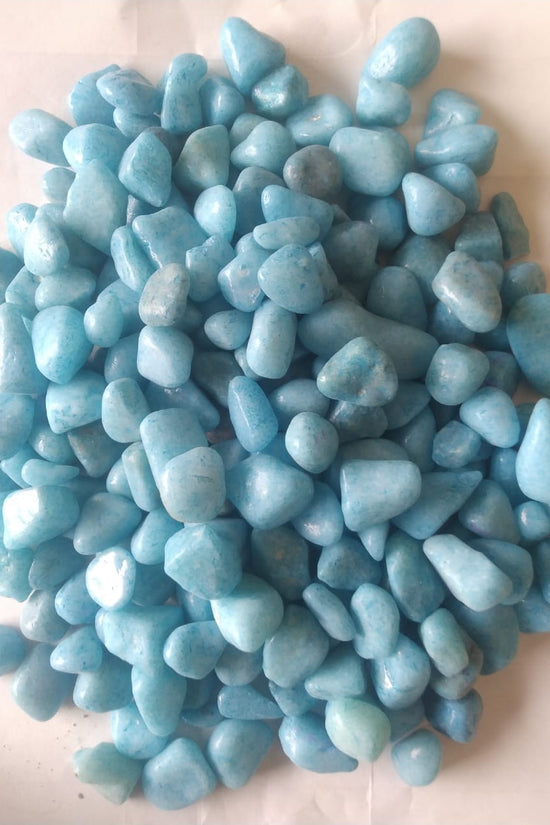 Sky blue polished stones
