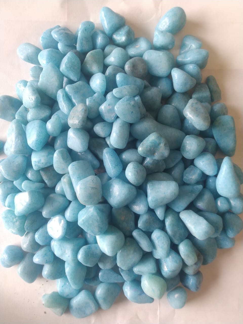 Sky blue polished stones

