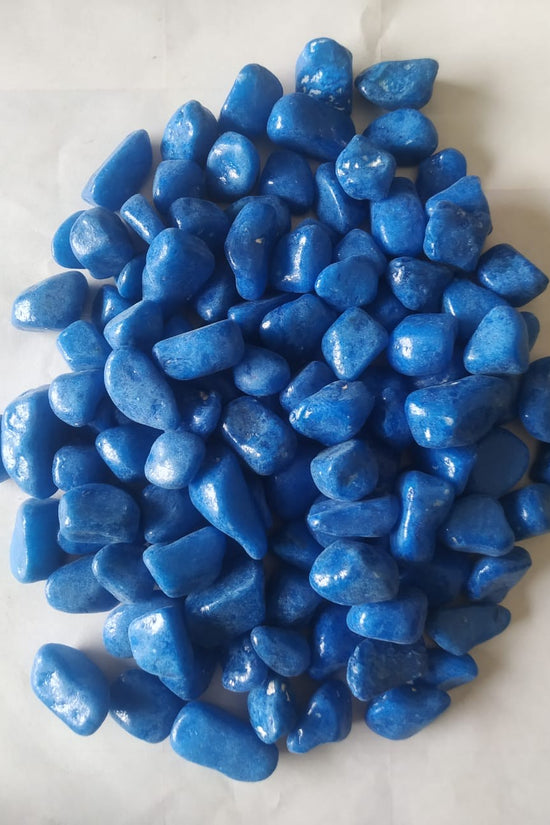 Dark blue polished decorative pebbles
