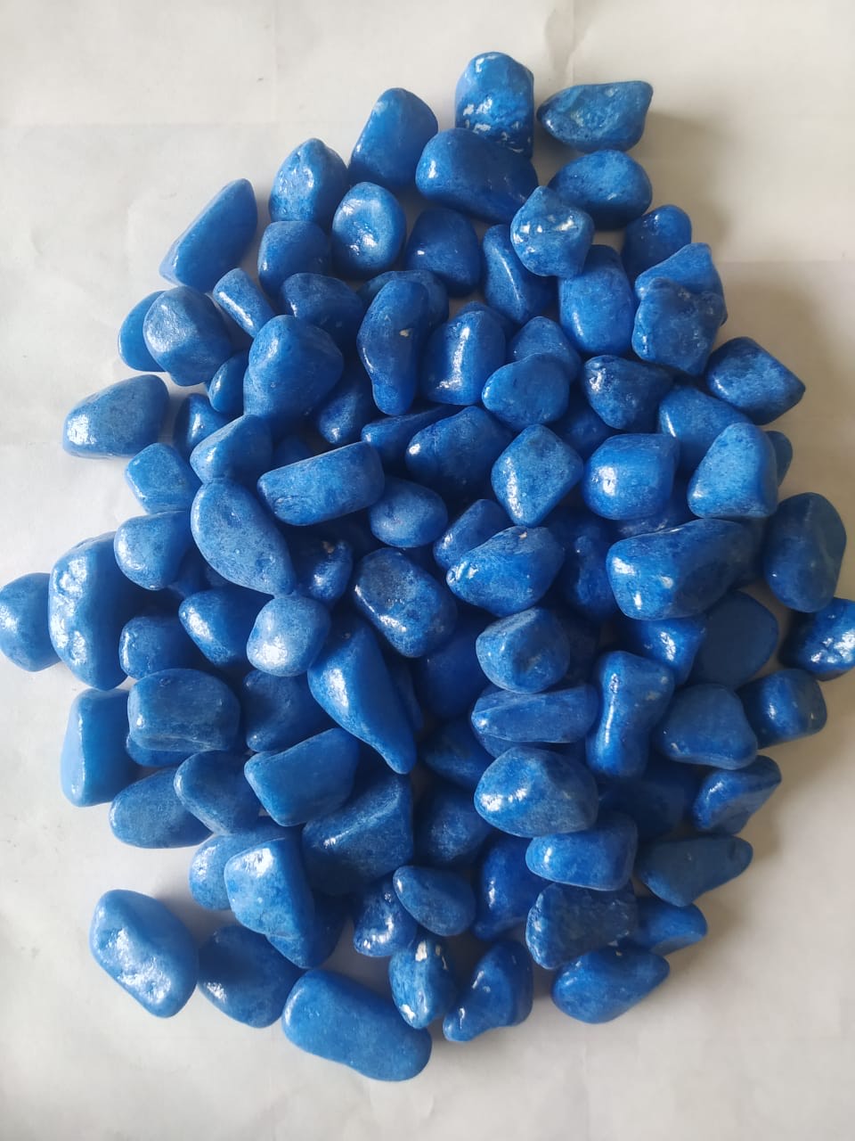 Dark blue polished decorative pebbles
