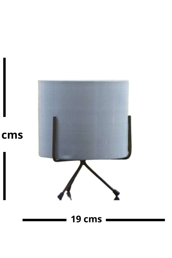 White metallic planter with stand
