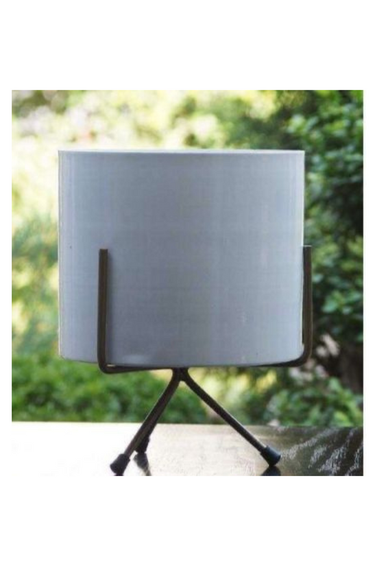 White metallic planter with stand
