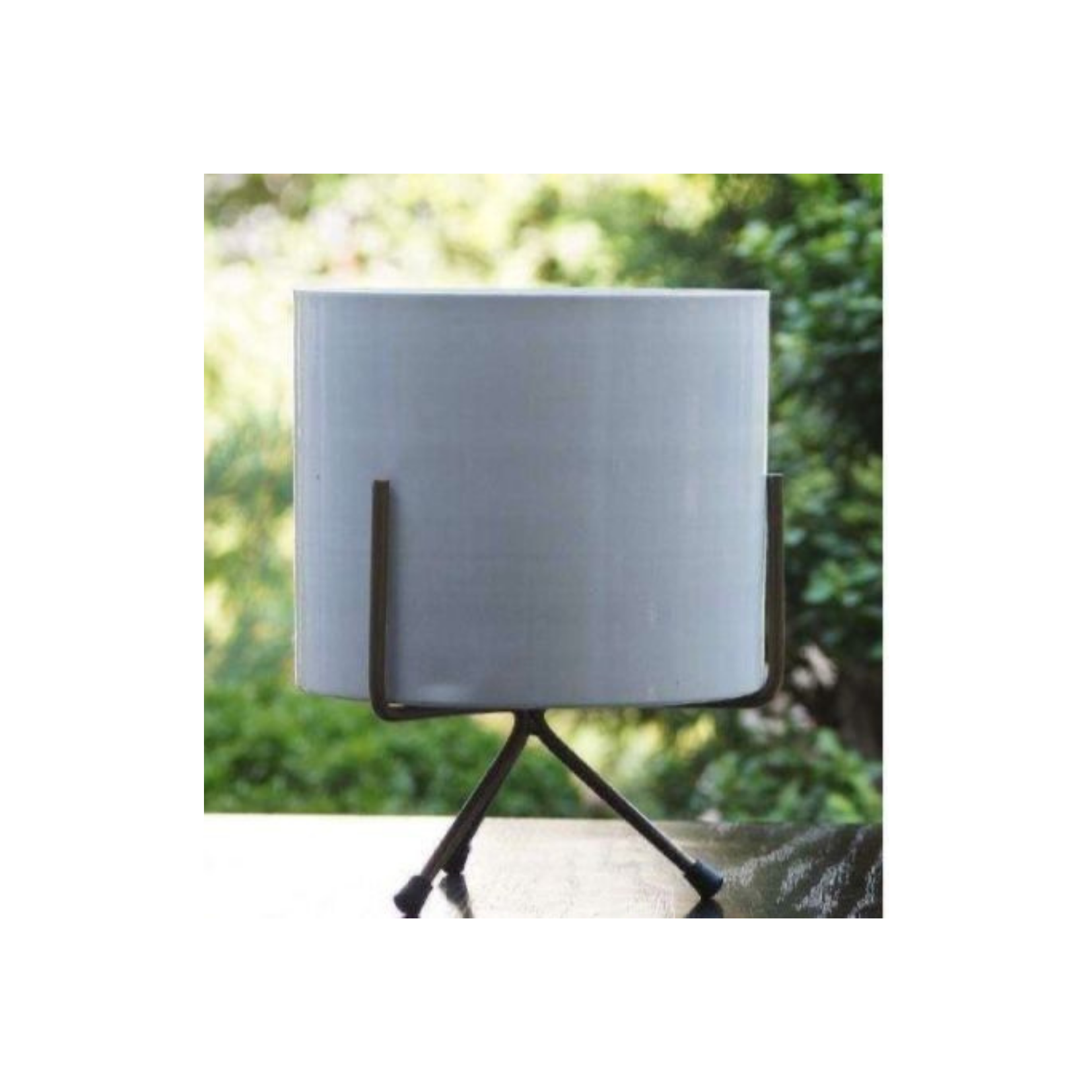 White metallic planter with stand
