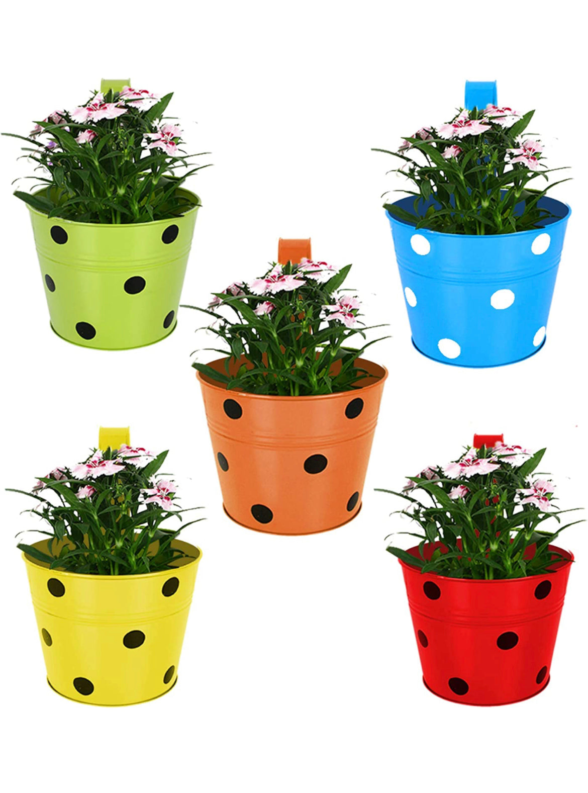 Gardengram Metallic Railing Planters | Hanging Pots | Designer Hanging Planters
