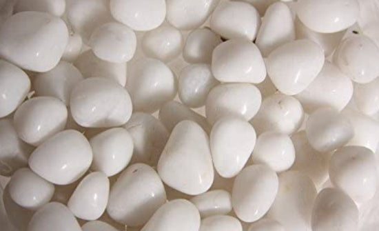 Half kg white polished pebbles
