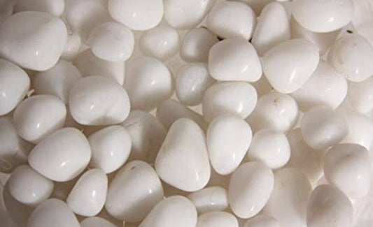 Half kg white polished pebbles
