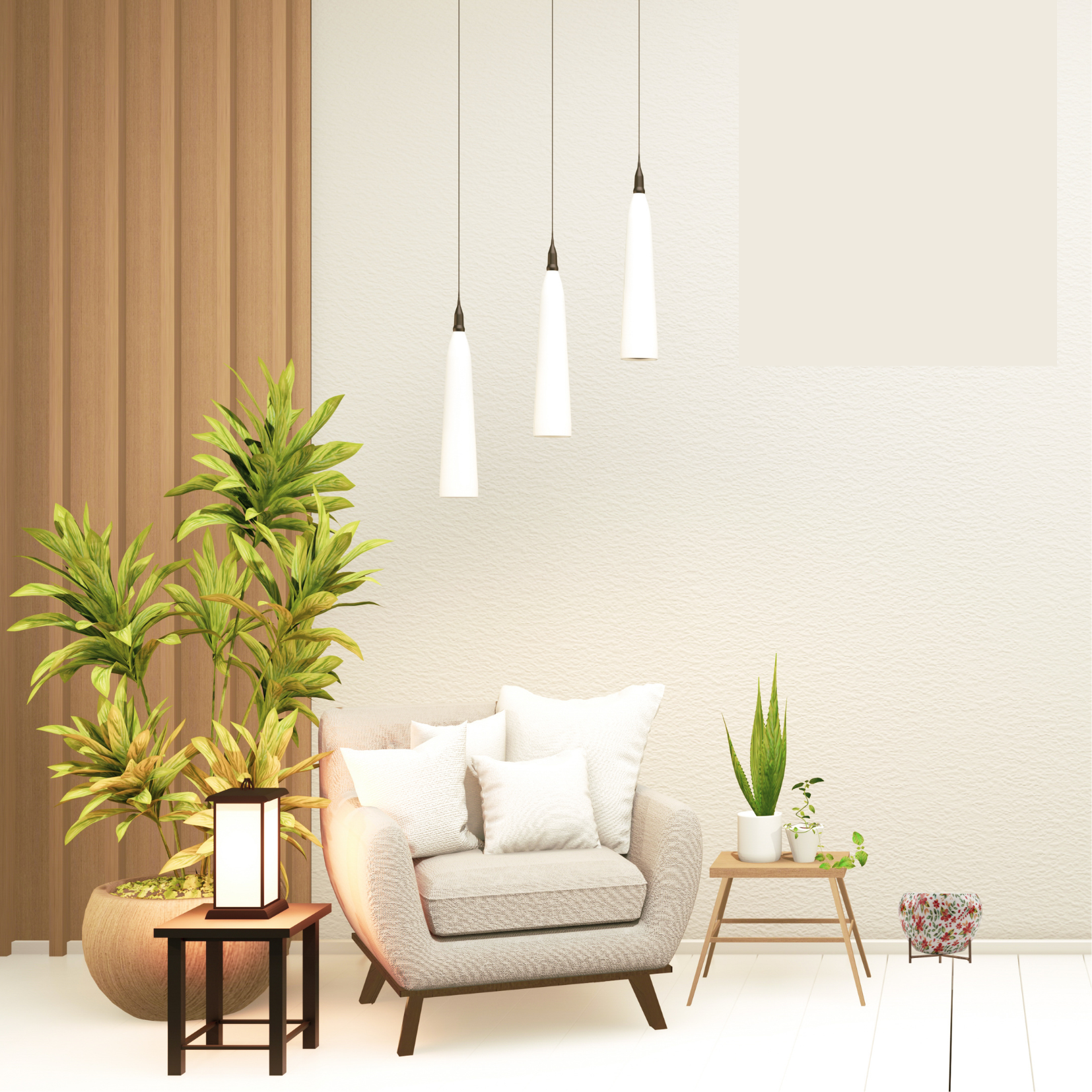 Floral print metal planter
