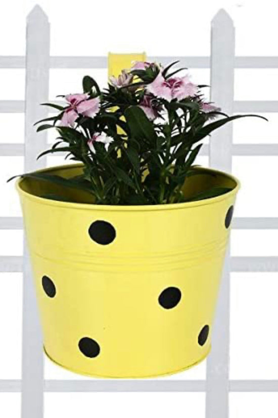 Gardengram Metallic Railing Planters | Hanging Pots | Designer Hanging Planters - Gardengram